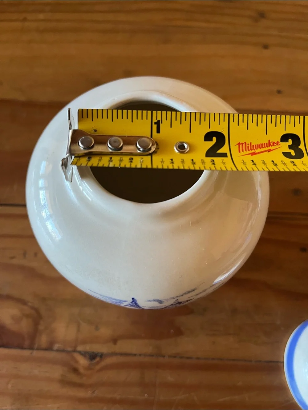 Vintage Hand Painted Windmill Jar w/Lid